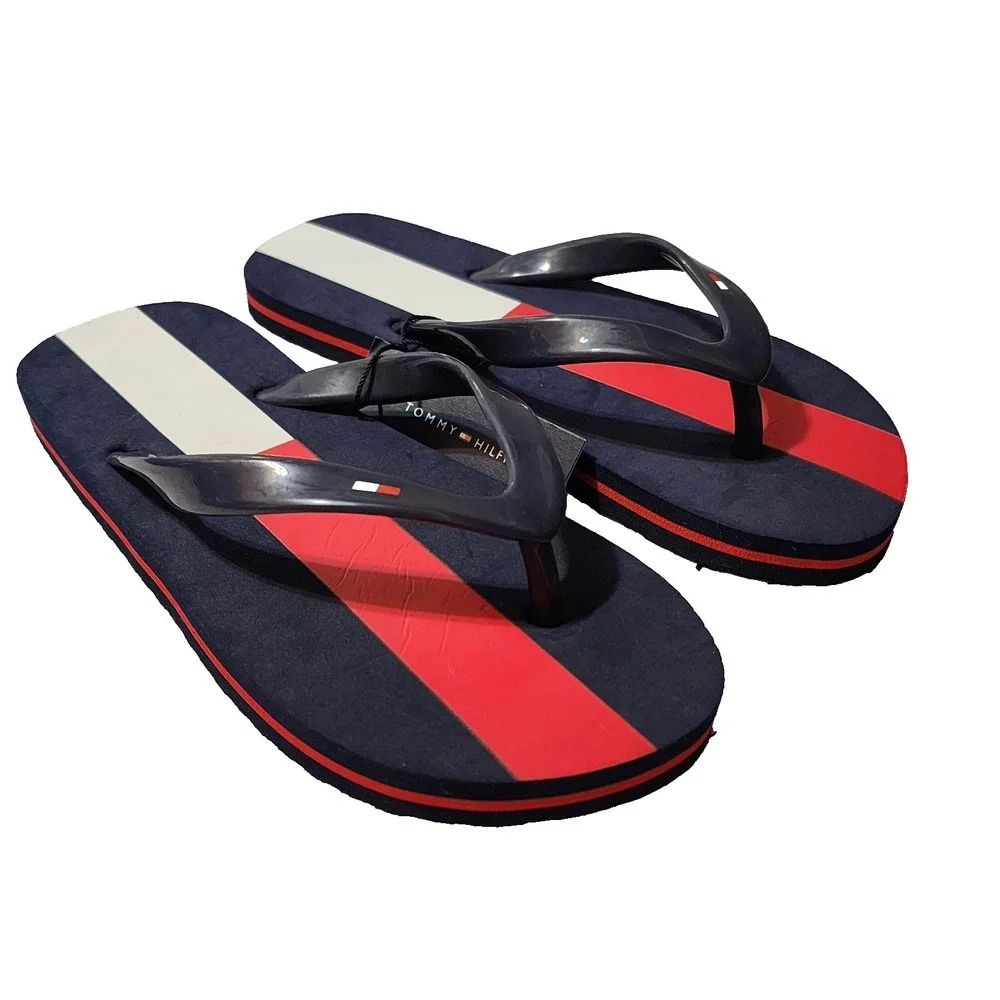Tommy Hilfiger Boys Flip Flop Flag Sandals Size XL‎